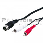 Καλώδιο DIN αρσενικό 5pin - 2 x RCA 1.5m