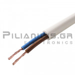 Flexible Power Cable H03VV-F | 2x0.50mm | Ø5.1mm | White