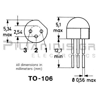 BC204B Transistor PNP Vceo:-45V Ic:-100mA Pc:200mW 100MHz TO-106